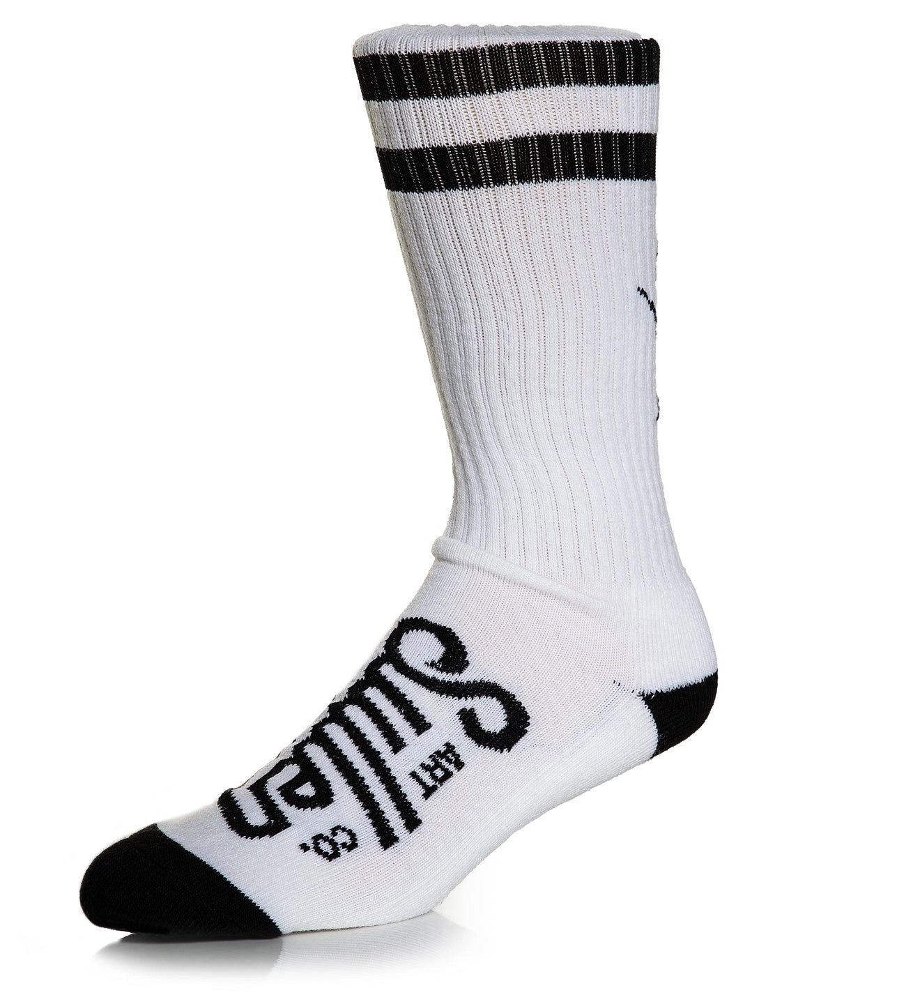 SULLEN CLOTHING 2 BARS WHITE & BLACK SOCKS (UK 6-11)