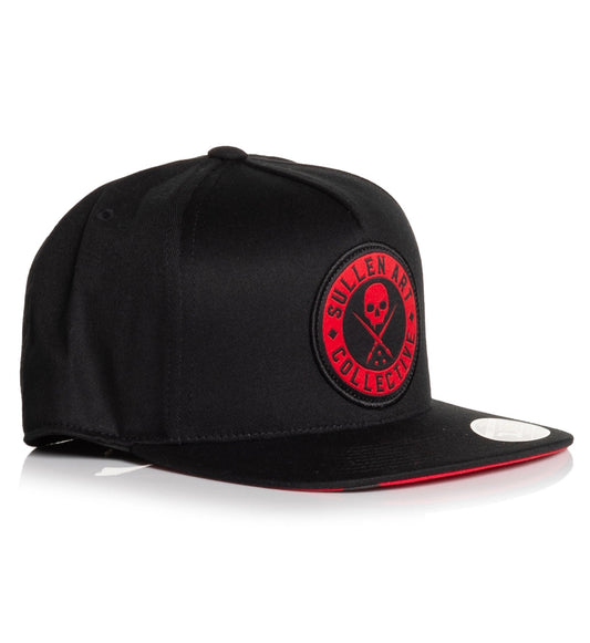 SULLEN CLOTHING BOH LOGO BLACK & RED FLAT SNAPBACK CAP HAT