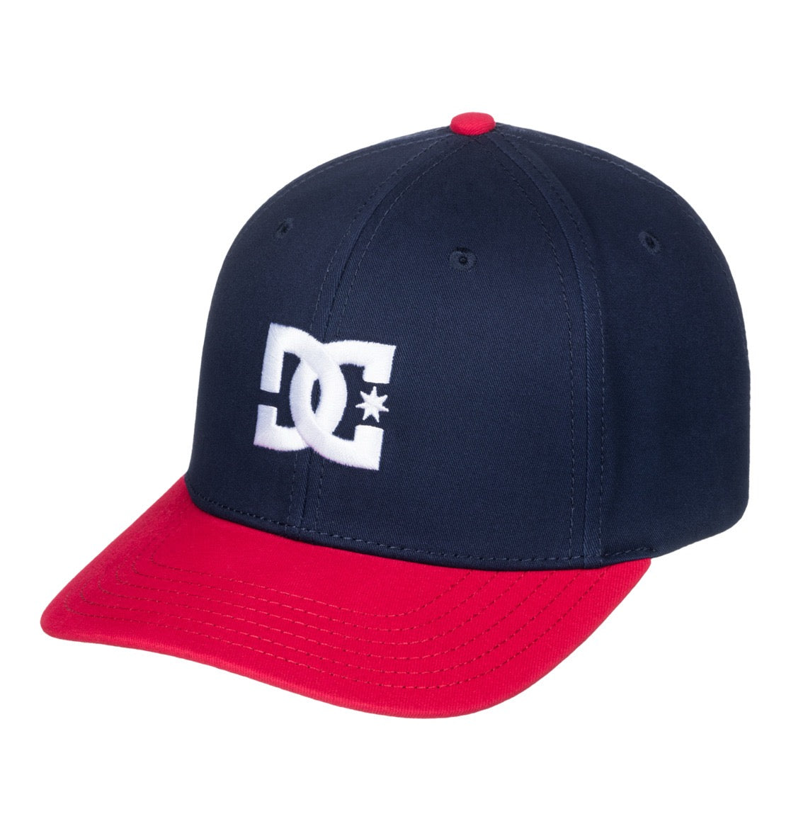 DC SHOES DC STAR DRESS BLUES & BARBADOS CHERRY RED FLEXFIT CAP HAT