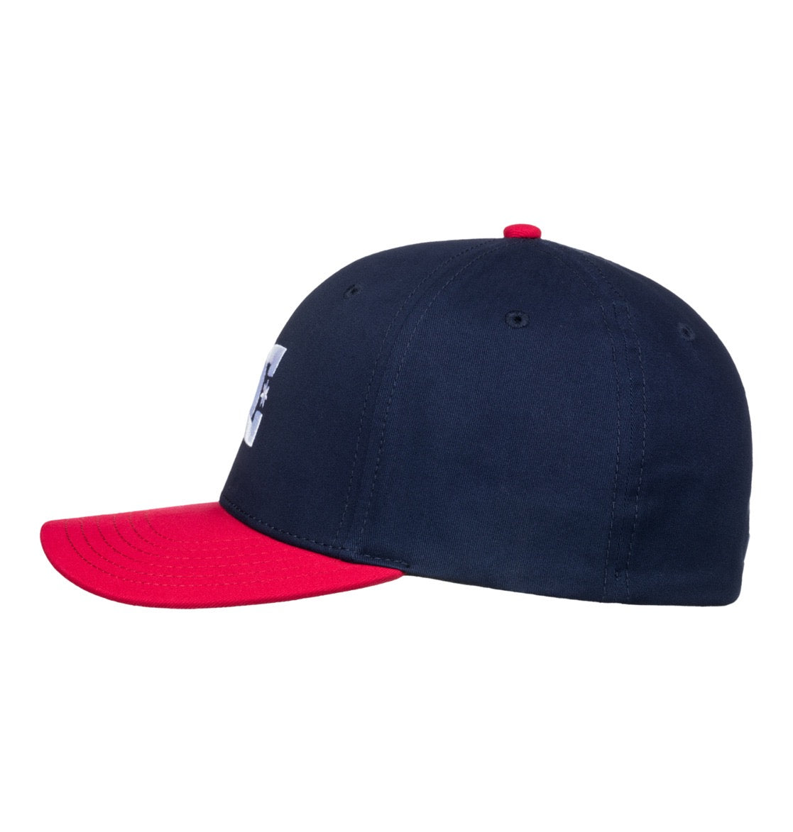 DC SHOES DC STAR DRESS BLUES & BARBADOS CHERRY RED FLEXFIT CAP HAT