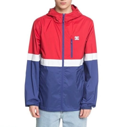 DC SHOES DAGUP TRIPLE BLOCK RED BLUE WHITE WINDBREAKER JACKET
