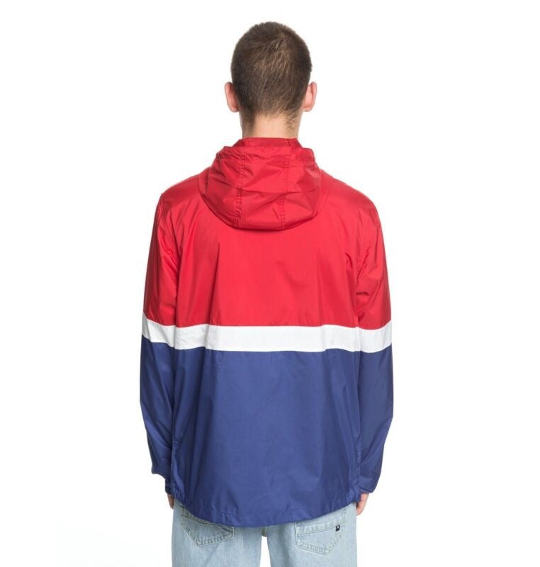 DC SHOES DAGUP TRIPLE BLOCK RED BLUE WHITE WINDBREAKER JACKET