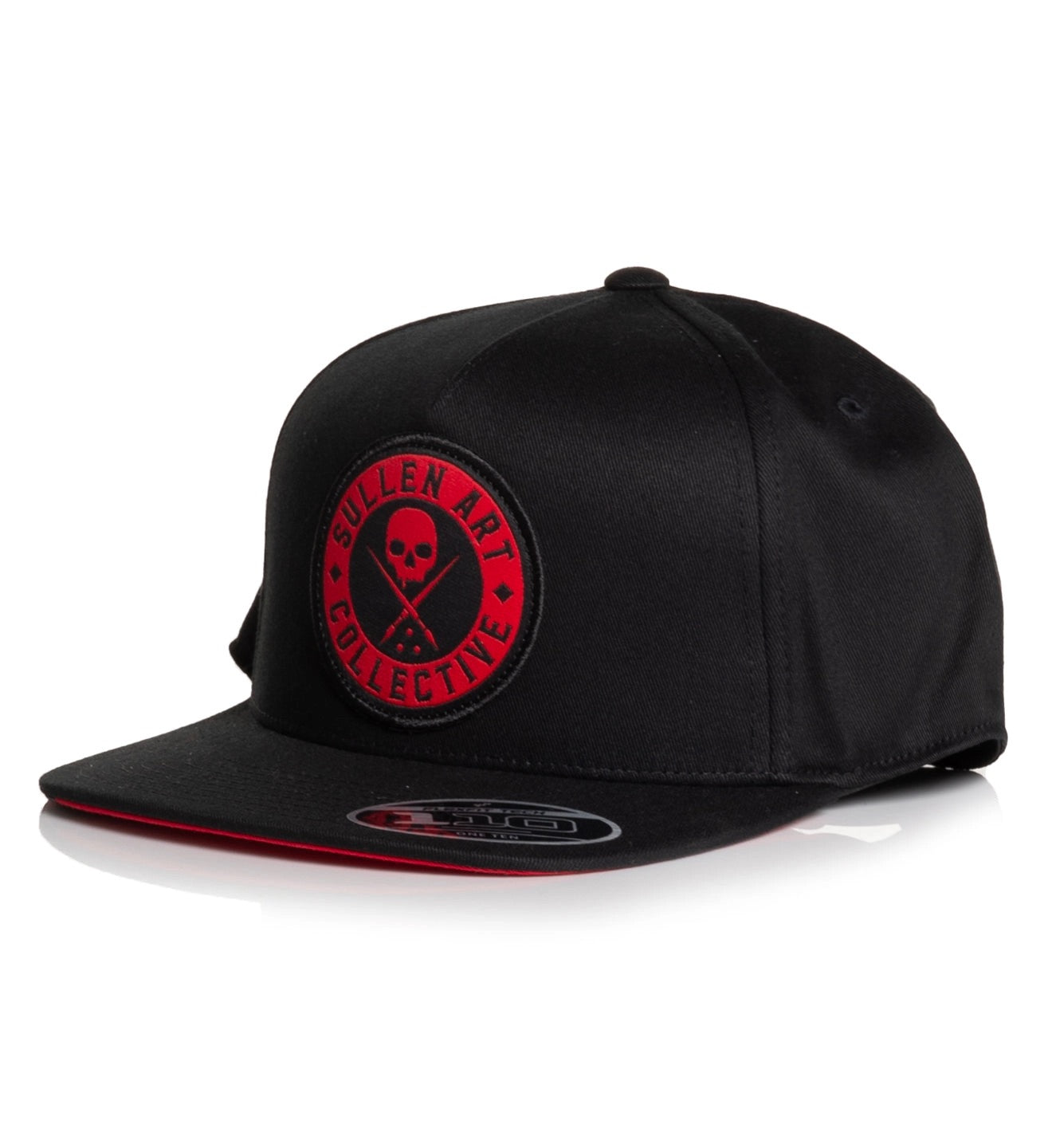 SULLEN CLOTHING BOH LOGO BLACK & RED FLAT SNAPBACK CAP HAT
