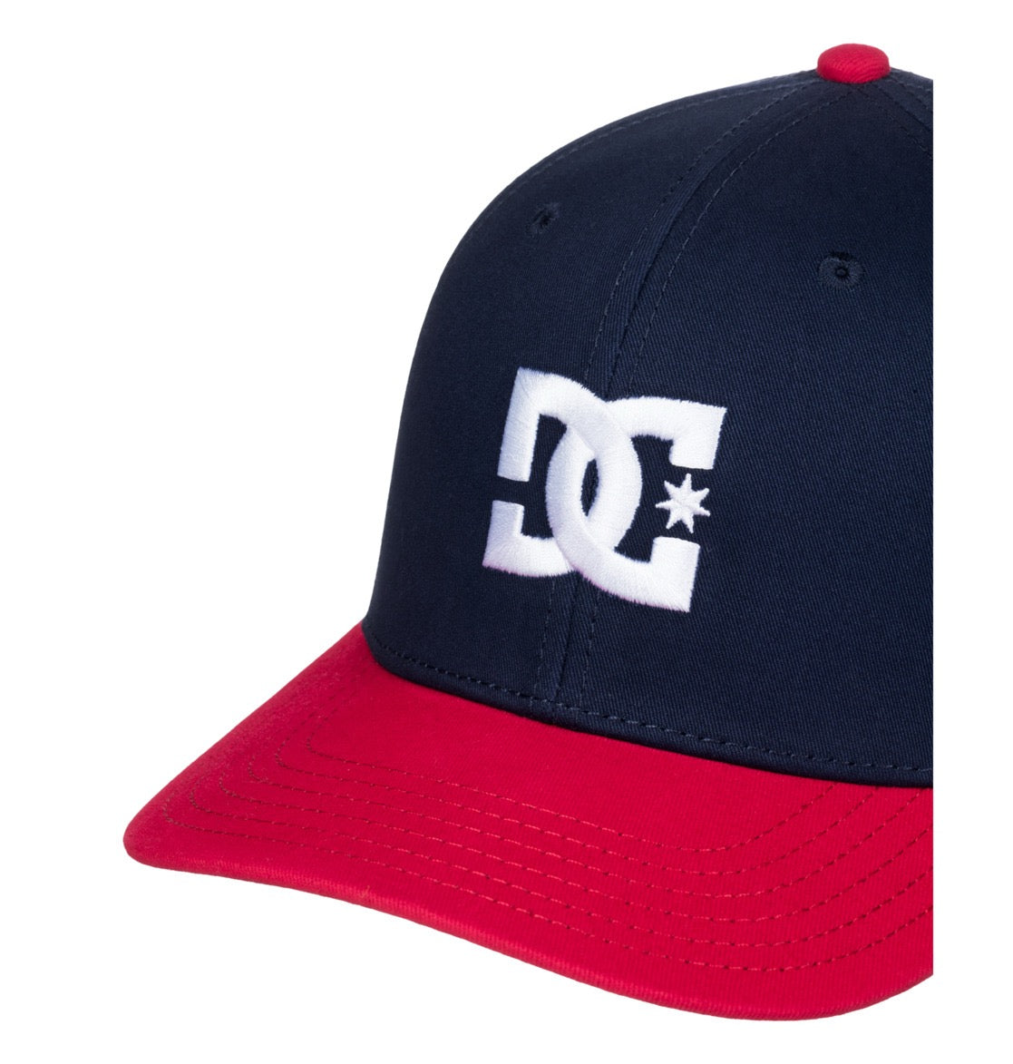 DC SHOES DC STAR DRESS BLUES & BARBADOS CHERRY RED FLEXFIT CAP HAT