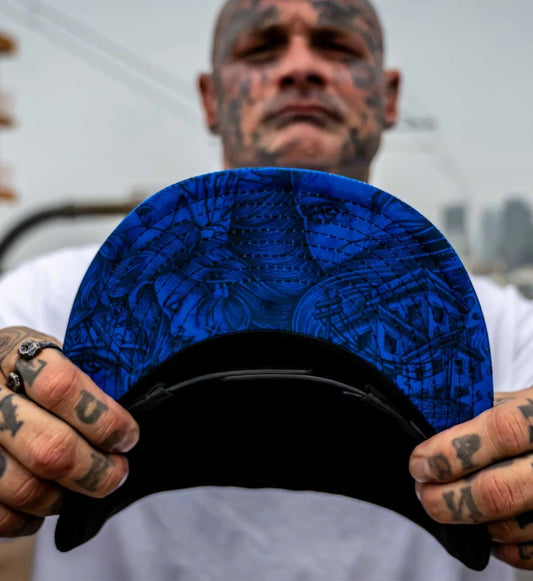 SULLEN CLOTHING SAD BOY BLACK & BLUE SNAPBACK CAP + LANYARD