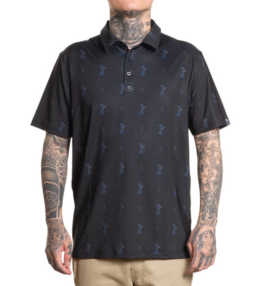 SULLEN CLOTHING TEED OFF BLACK POLO SHIRT