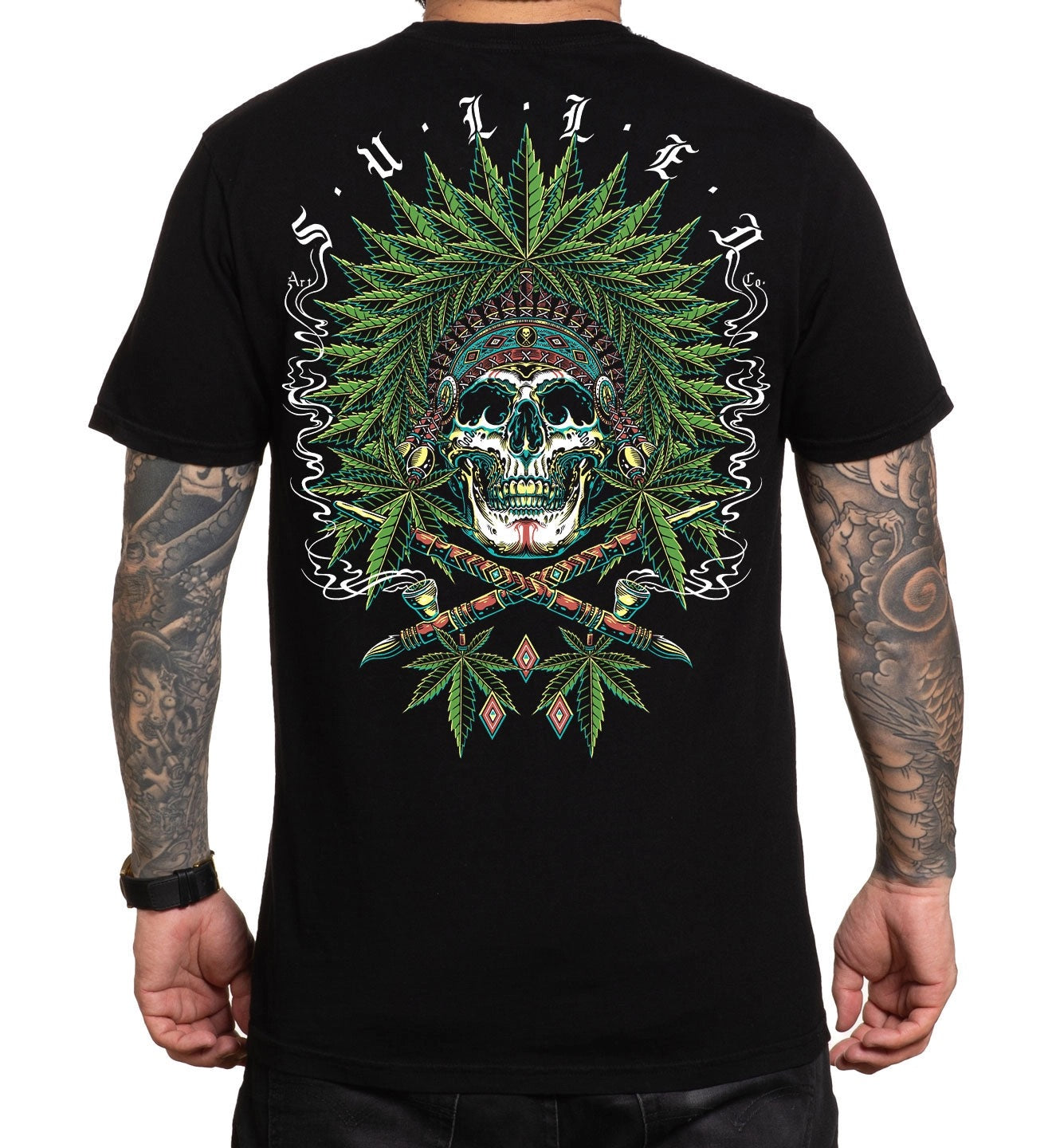 SULLEN CLOTHING CHIEFIN 420 PREMIUM JET BLACK T-SHIRT