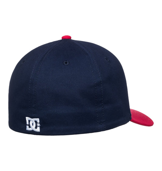 DC SHOES DC STAR DRESS BLUES & BARBADOS CHERRY RED FLEXFIT CAP HAT