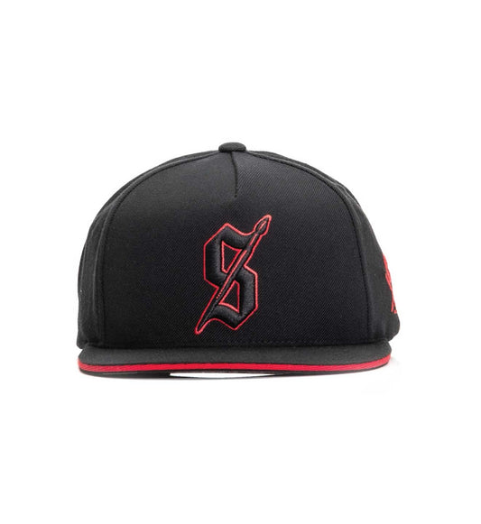 SULLEN CLOTHING STRIKE BLACK & RED SNAPBACK CAP HAT