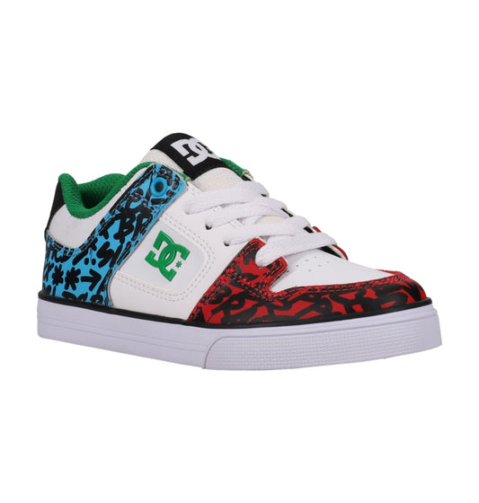 DC SHOES PURE WHITE BLUE RED YOUTH TRAINERS