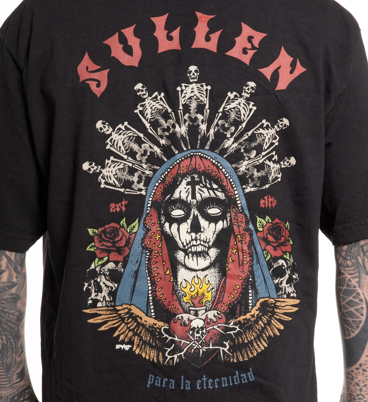 SULLEN CLOTHING SANTA MUERTE '1 TON' OVERSIZED HEAVYWEIGHT T-SHIRT (XL)