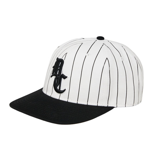 DC SHOES DUGOUT WHITE PINSTRIPE SNAPBACK CAP
