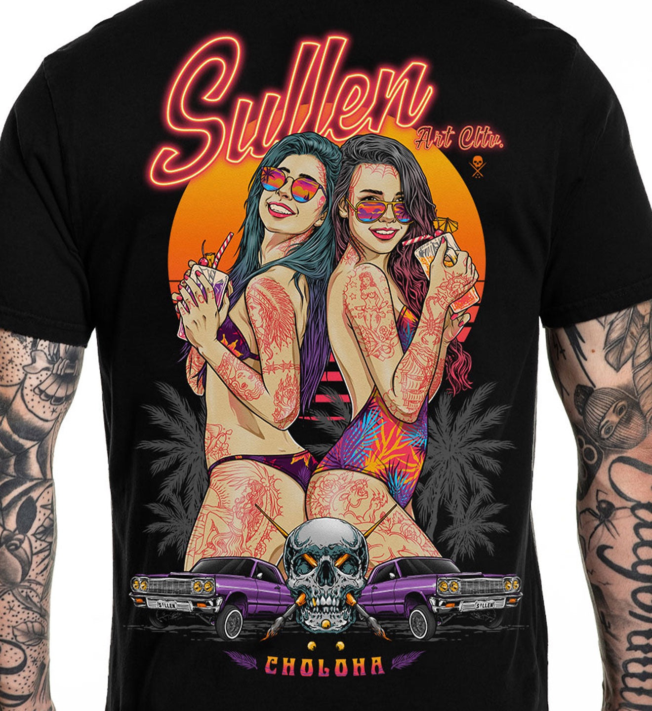 SULLEN CLOTHING DOUBLE TROUBLE BLACK PREMIUM T-SHIRT