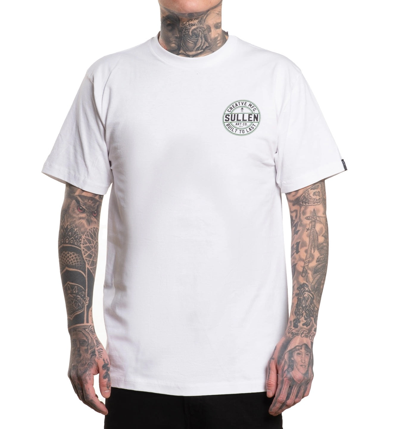 SULLEN CLOTHING CREATIVE CORP WHITE & GREEN STANDARD T-SHIRT