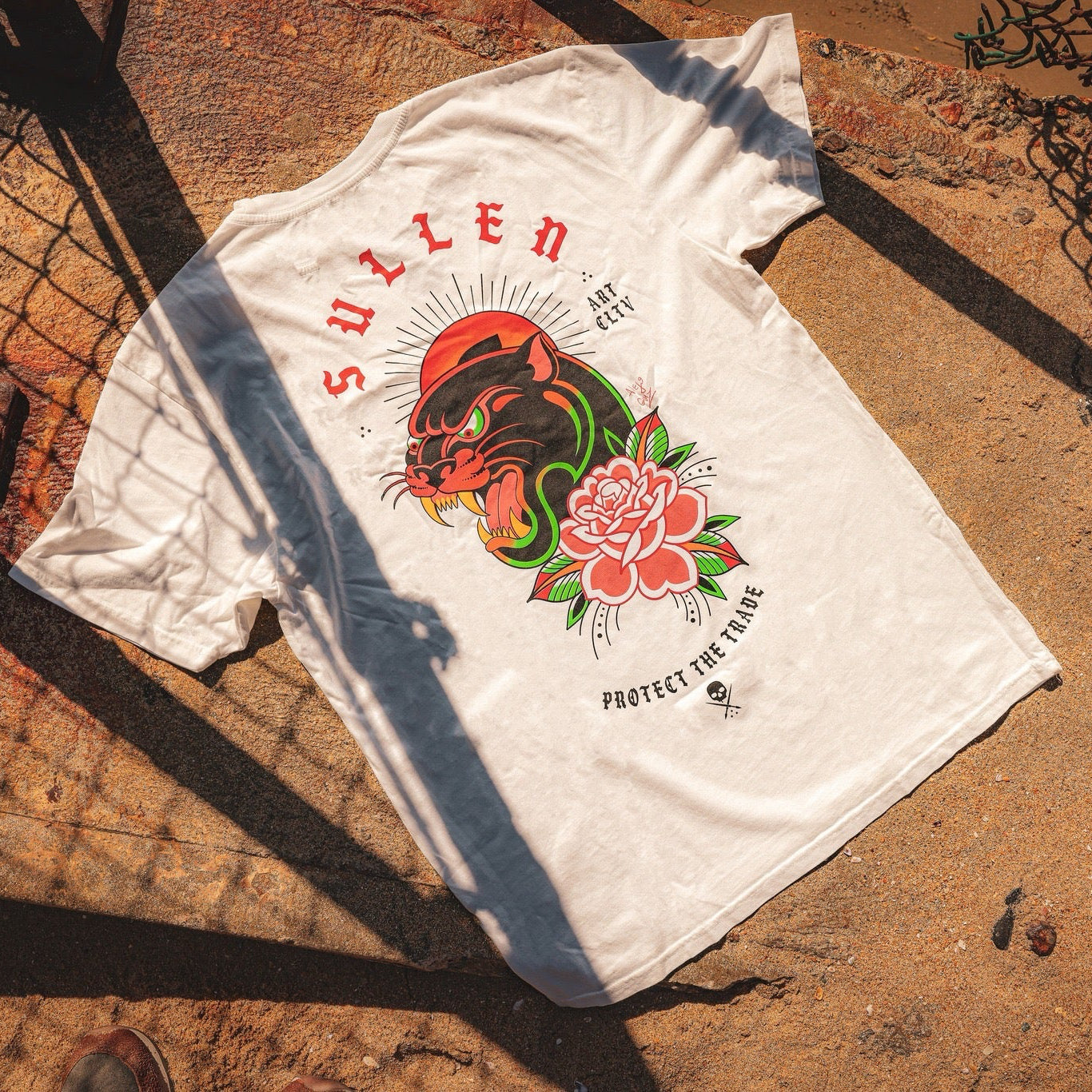SULLEN CLOTHING ALEJO GMZ PANTHER WHITE PREMIUM T-SHIRT