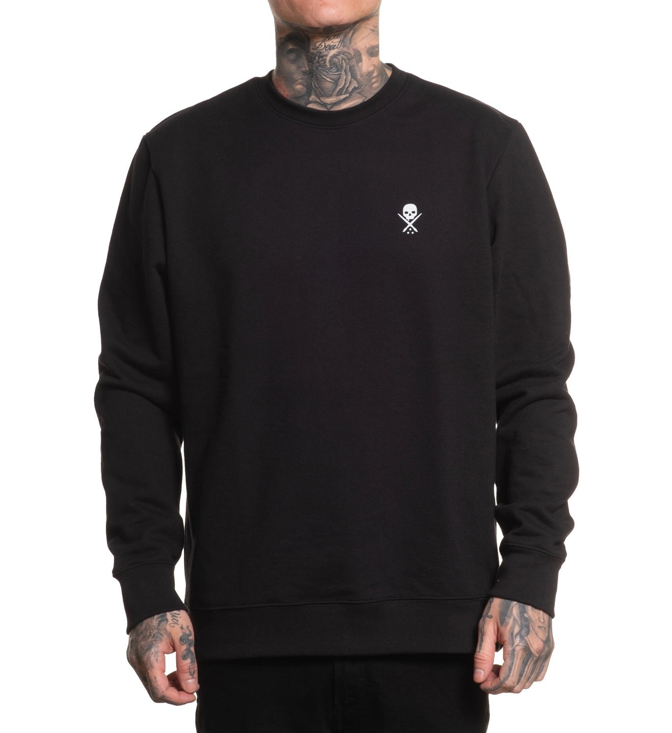 SULLEN CLOTHING BADGE LS CREW BLACK SWEATSHIRT