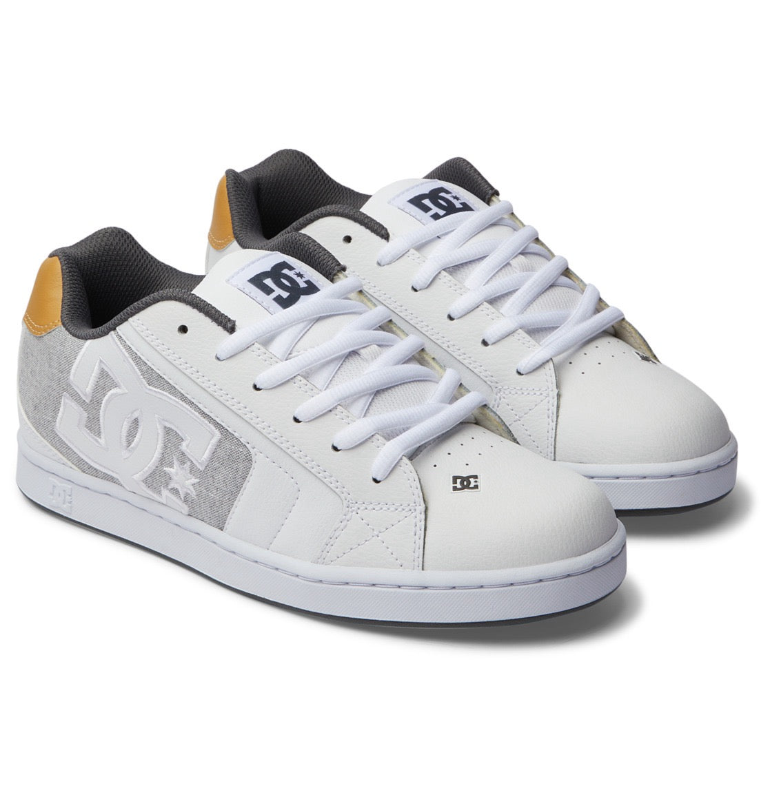 DC SHOES NET WHITE WHITE LIGHT GREY TRAINERS (UK 12)