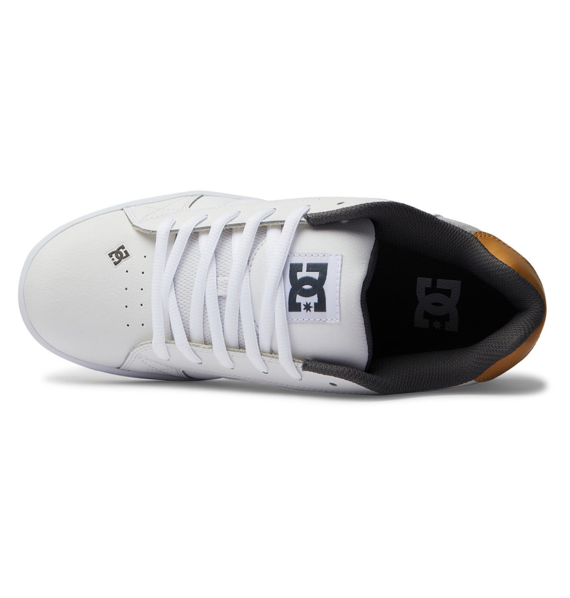 DC SHOES NET WHITE WHITE LIGHT GREY TRAINERS (UK 12)