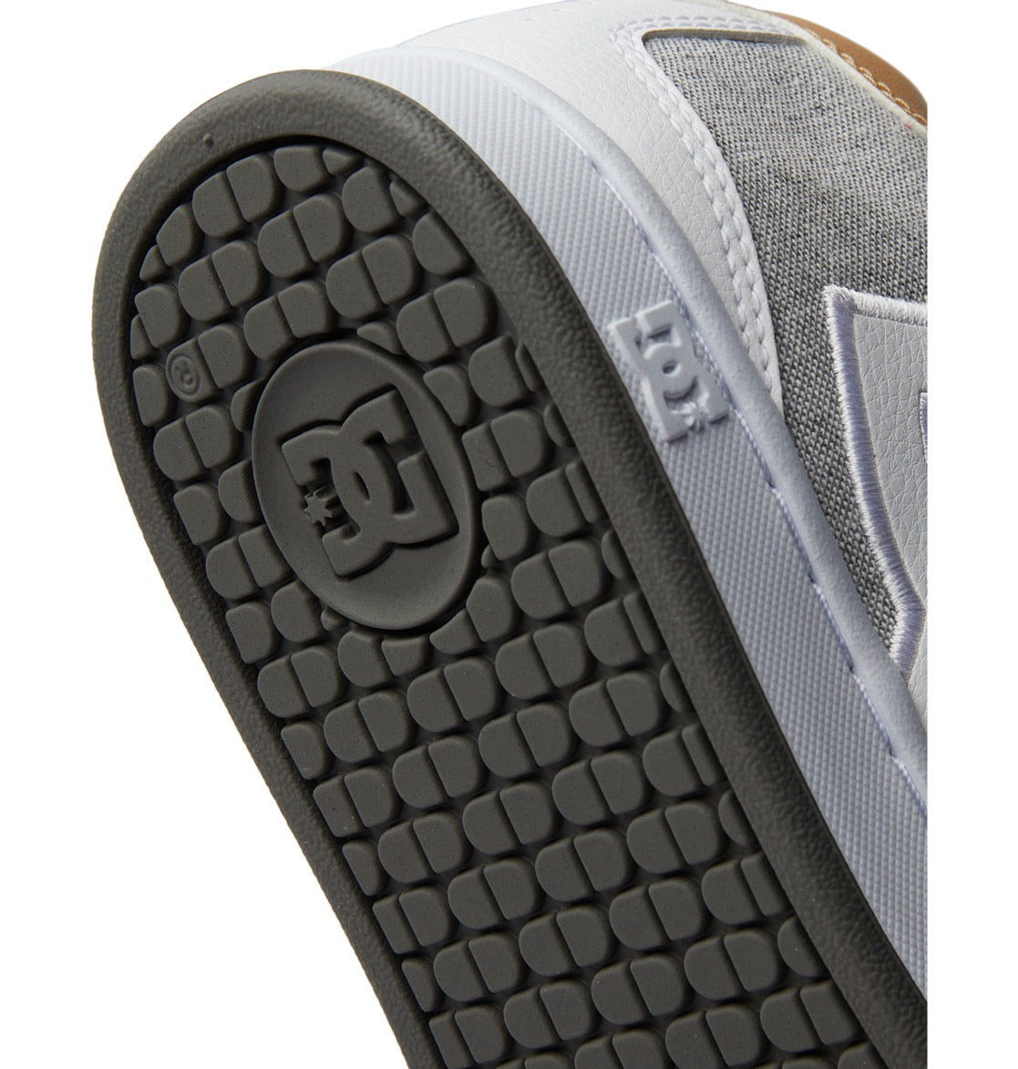 DC SHOES NET WHITE WHITE LIGHT GREY TRAINERS (UK 12)