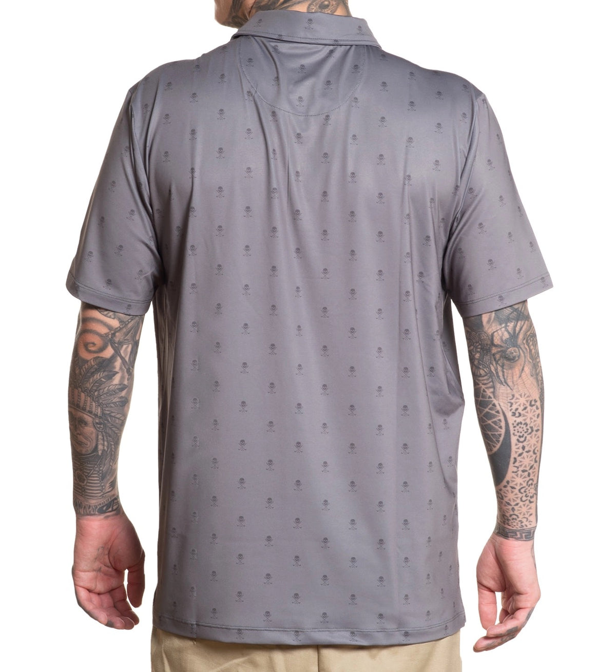SULLEN CLOTHING GOLF BADGE GREY POLO SHIRT