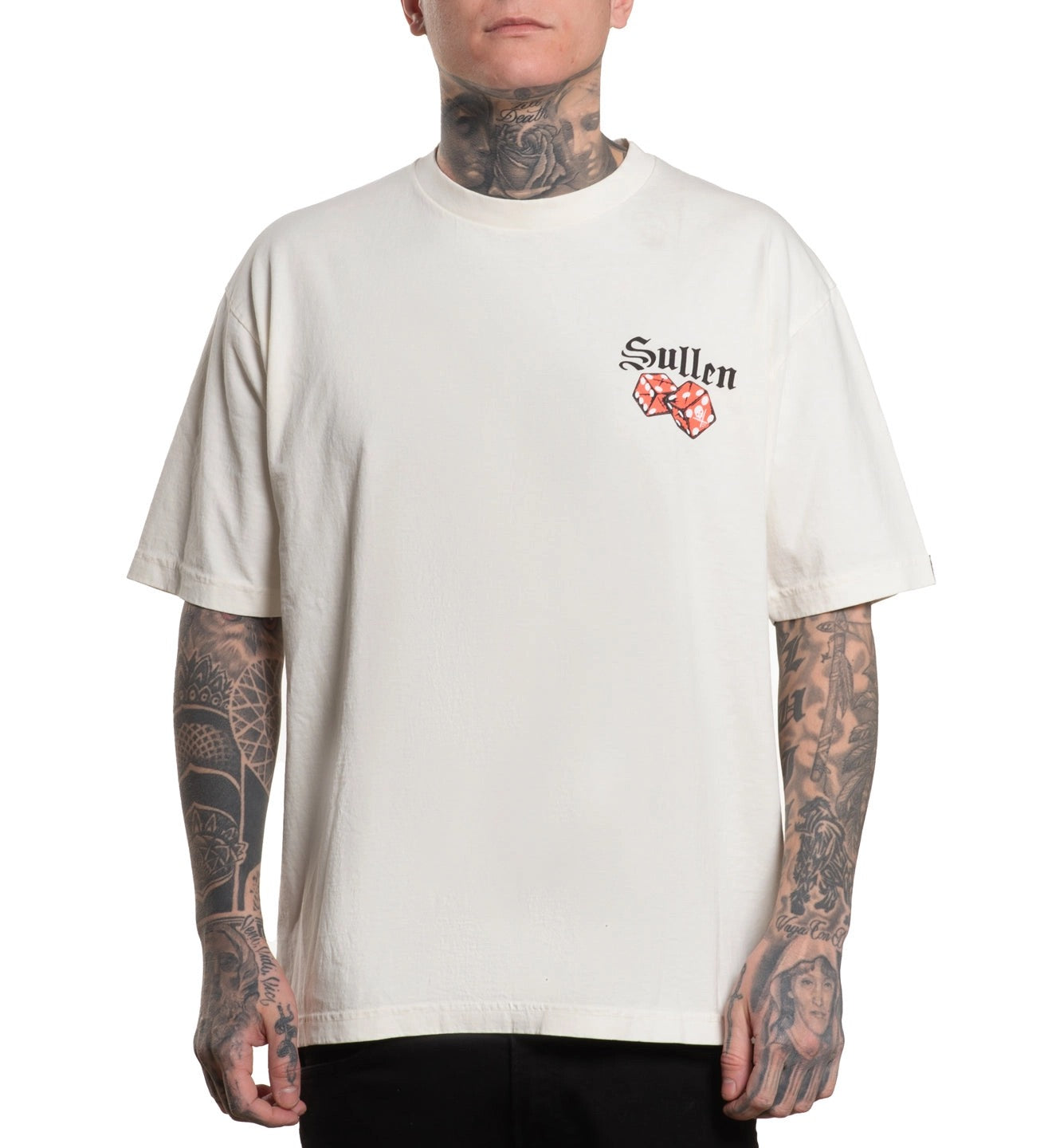SULLEN CLOTHING LOADED DICE "1 TON" WHITE PREMIUM HEAVYWEIGHT T-SHIRT