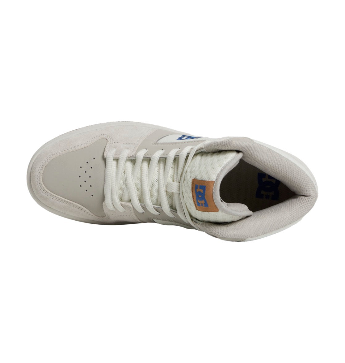 DC SHOES MANTECA 4 HI OFF WHITE BLUE GUM TRAINERS