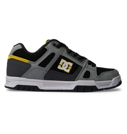 DC SHOES STAG GREY YELLOW TRAINERS (UK 8 EUR 42)