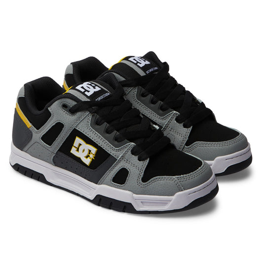 DC SHOES STAG GREY YELLOW TRAINERS (UK 8 EUR 42)