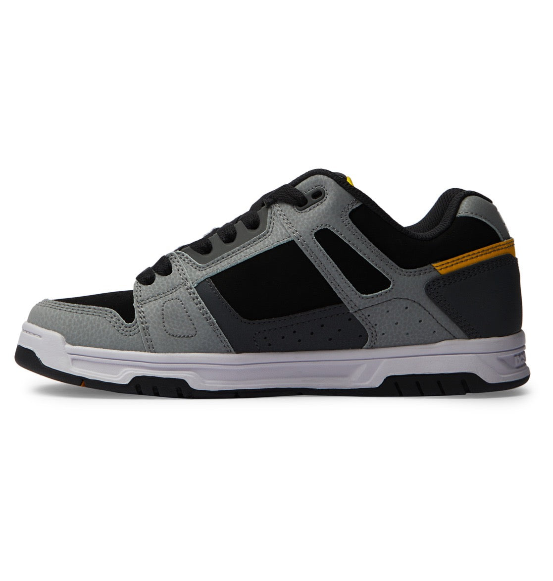 DC SHOES STAG GREY YELLOW TRAINERS (UK 8 EUR 42)