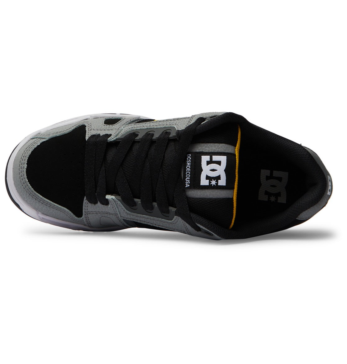 DC SHOES STAG GREY YELLOW TRAINERS (UK 8 EUR 42)