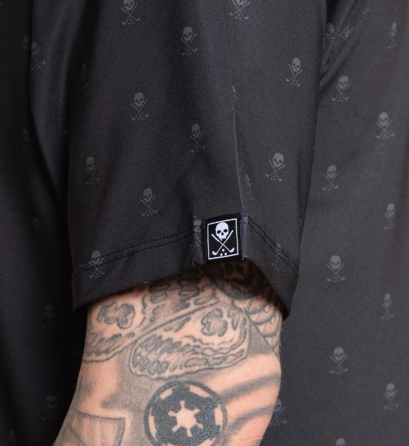 SULLEN CLOTHING GOLF BADGE BLACK POLO SHIRT