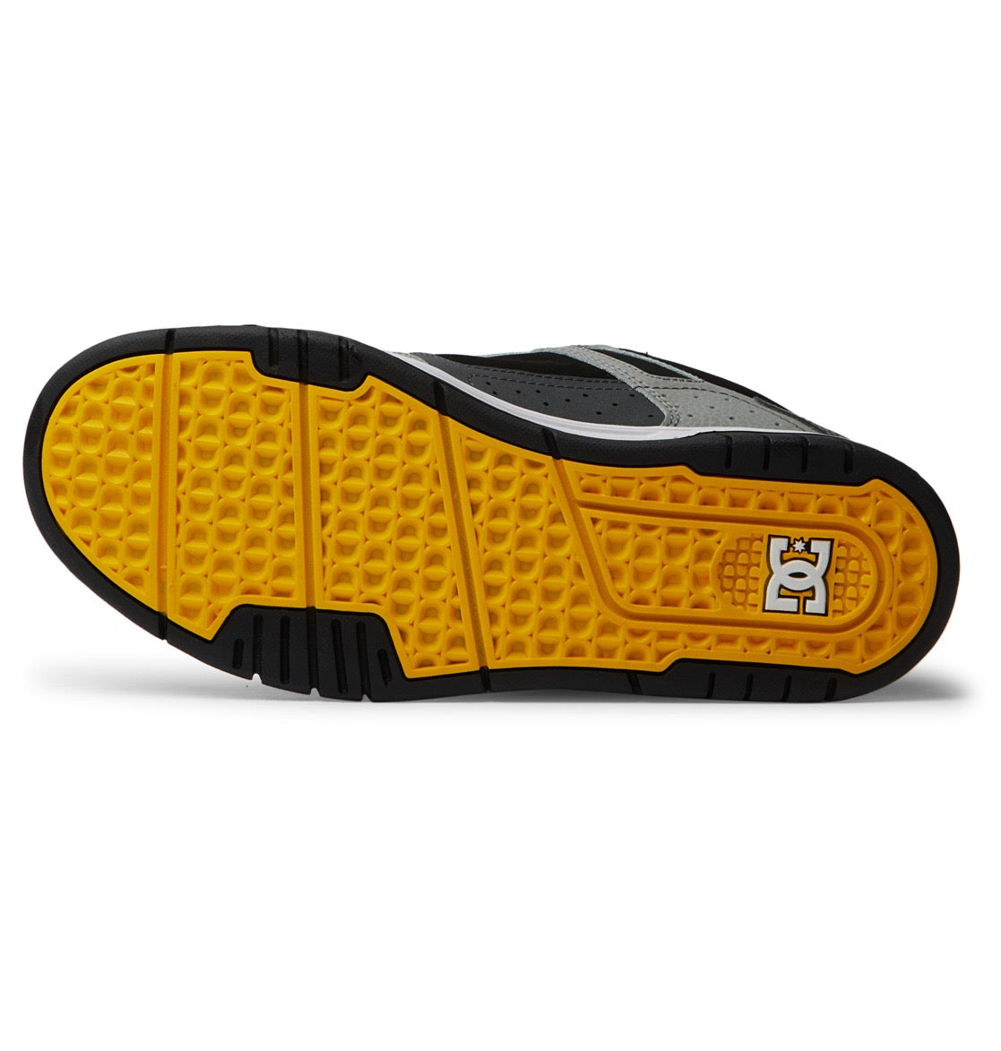 DC SHOES STAG GREY YELLOW TRAINERS (UK 8 EUR 42)