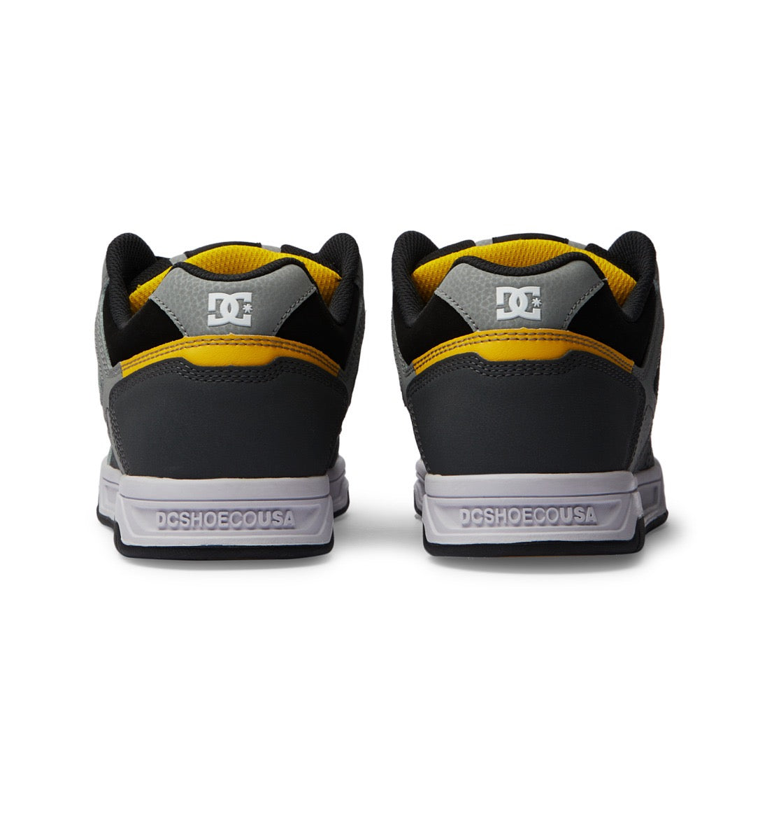 DC SHOES STAG GREY YELLOW TRAINERS (UK 8 EUR 42)