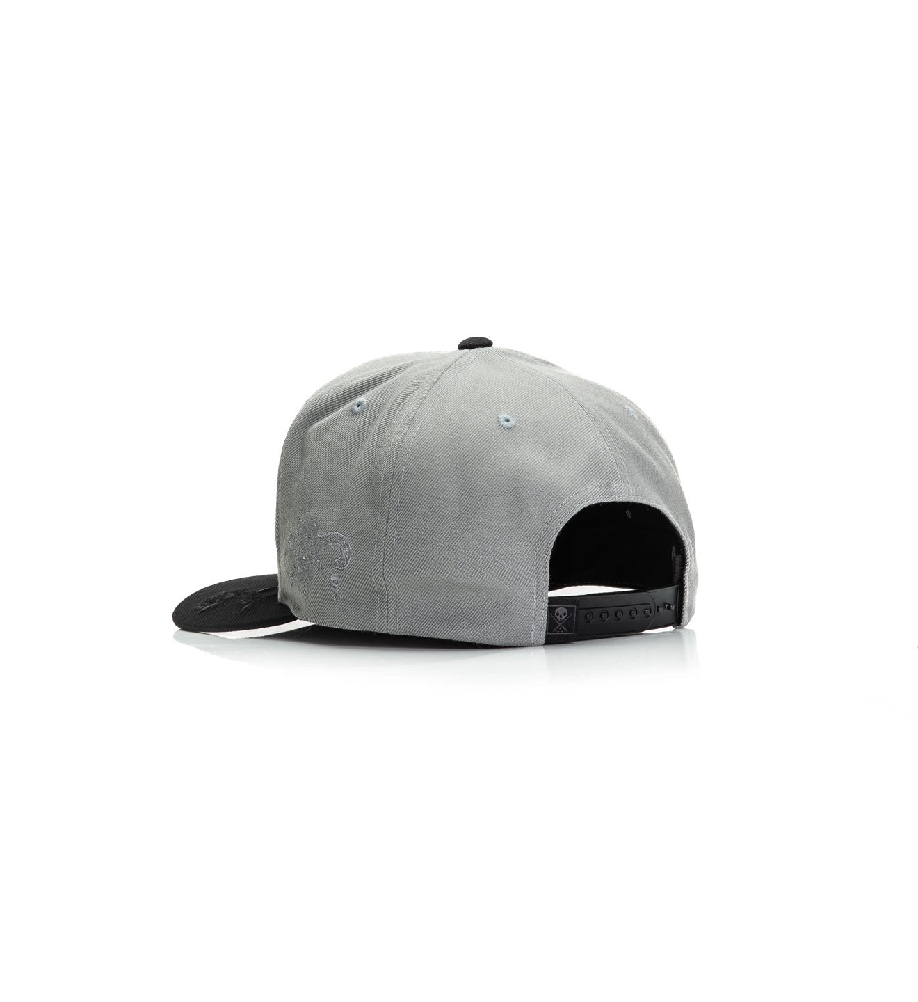 SULLEN CLOTHING ROCK SCRIPT DARK CHARCOAL SNAPBACK CAP