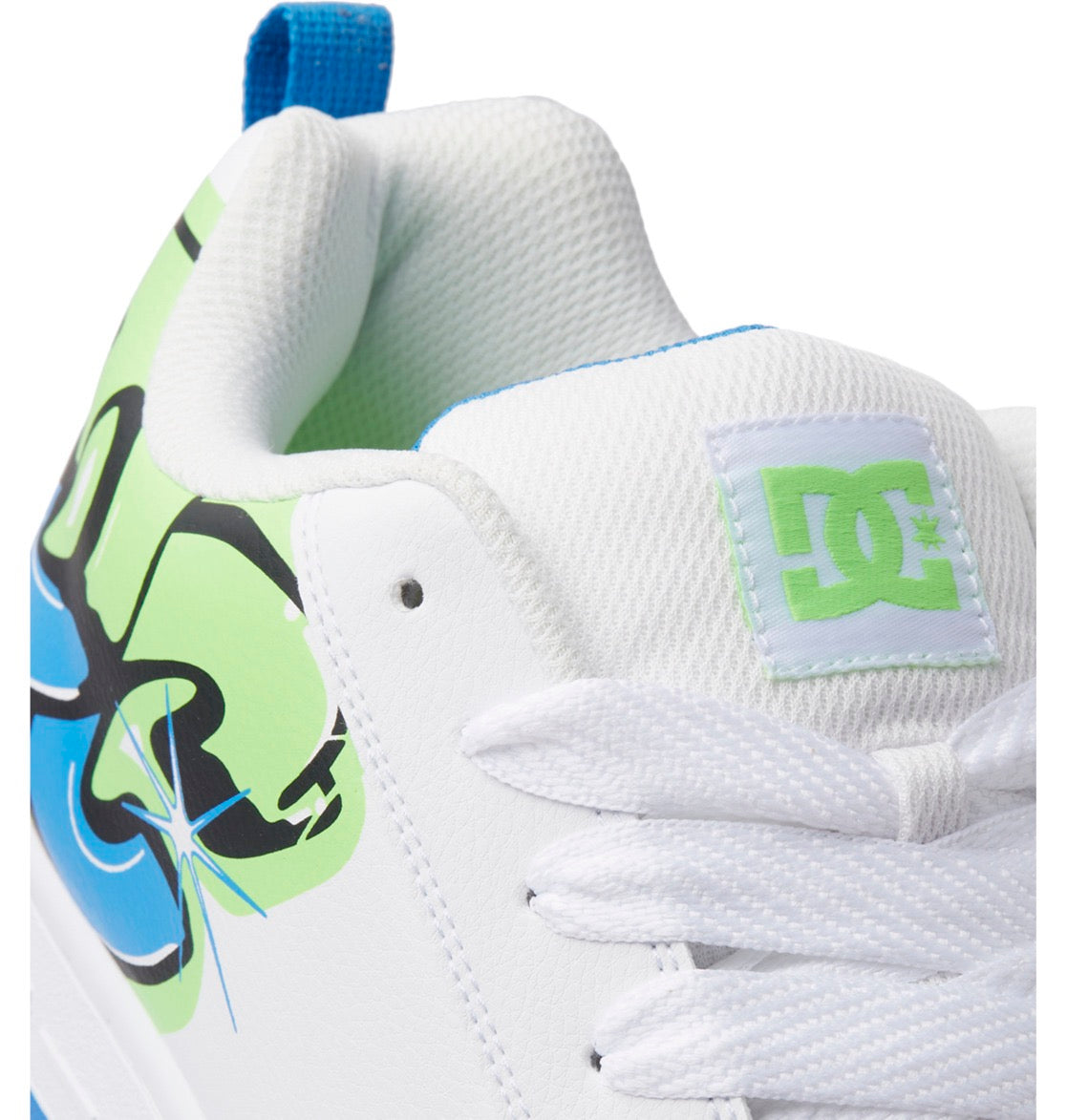 DC SHOES COURT GRAFFIK WHITE LIME TURQUOISE TRAINERS