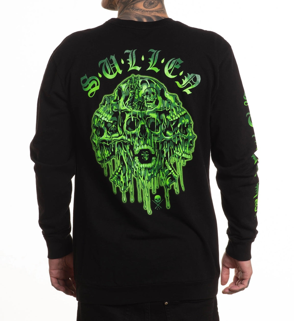 SULLEN CLOTHING MELTING SKULLS FRENCH TERRY LONG SLEEVE T-SHIRT