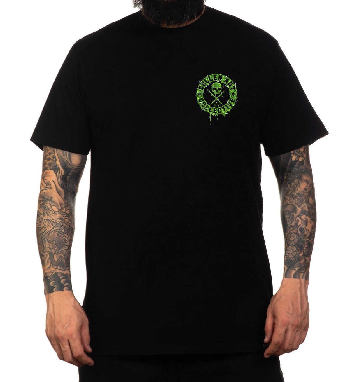 SULLEN CLOTHING GHOSTBUSTERS SLIMER BADGE JET BLACK PREMIUM T-SHIRT