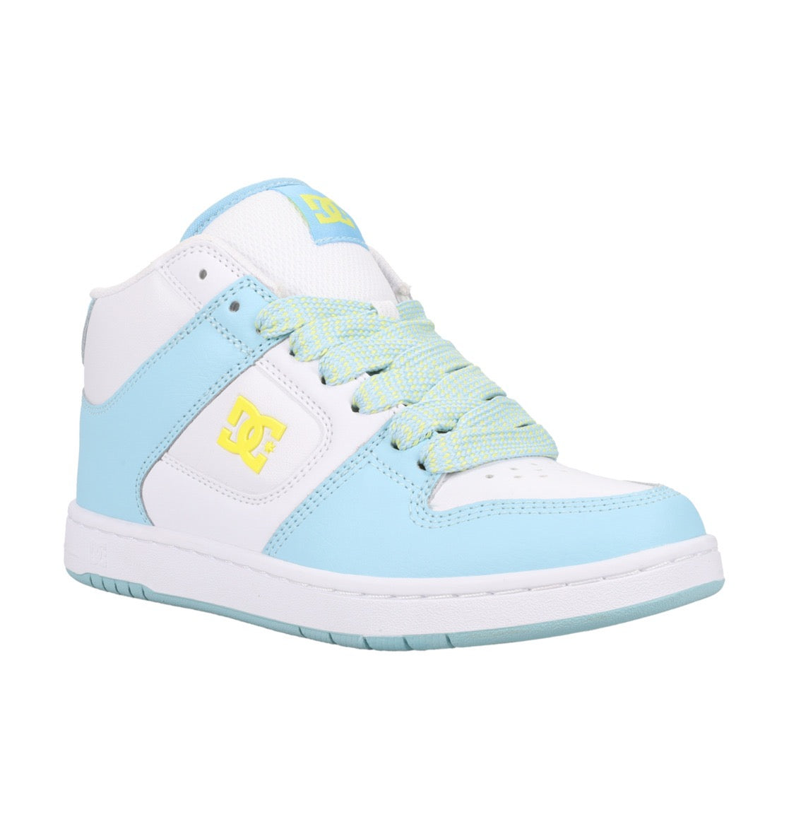 DC SHOES MANTECA 4 MID BLUE YELLOW WHITE LADIES TRAINERS