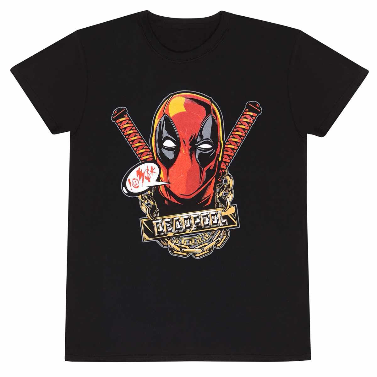 MARVEL DEADPOOL GANGSTA BLACK UNISEX T-SHIRT