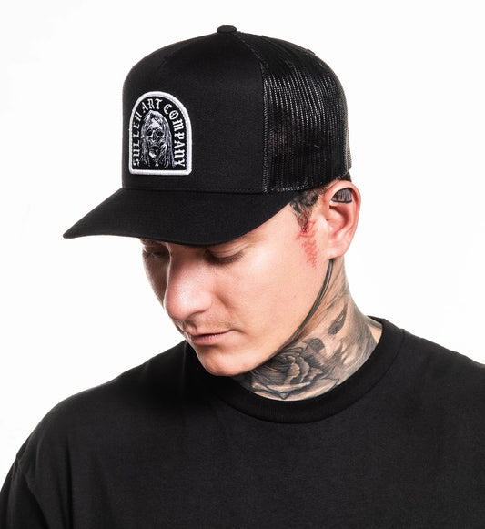 SULLEN CLOTHING CREAPER BLACK SNAPBACK TRUCKER CAP HAT
