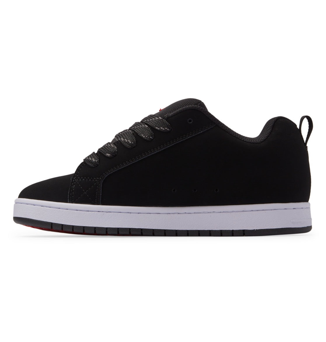 DC SHOES COURT GRAFFIK BLACK WHITE & RED TRAINERS