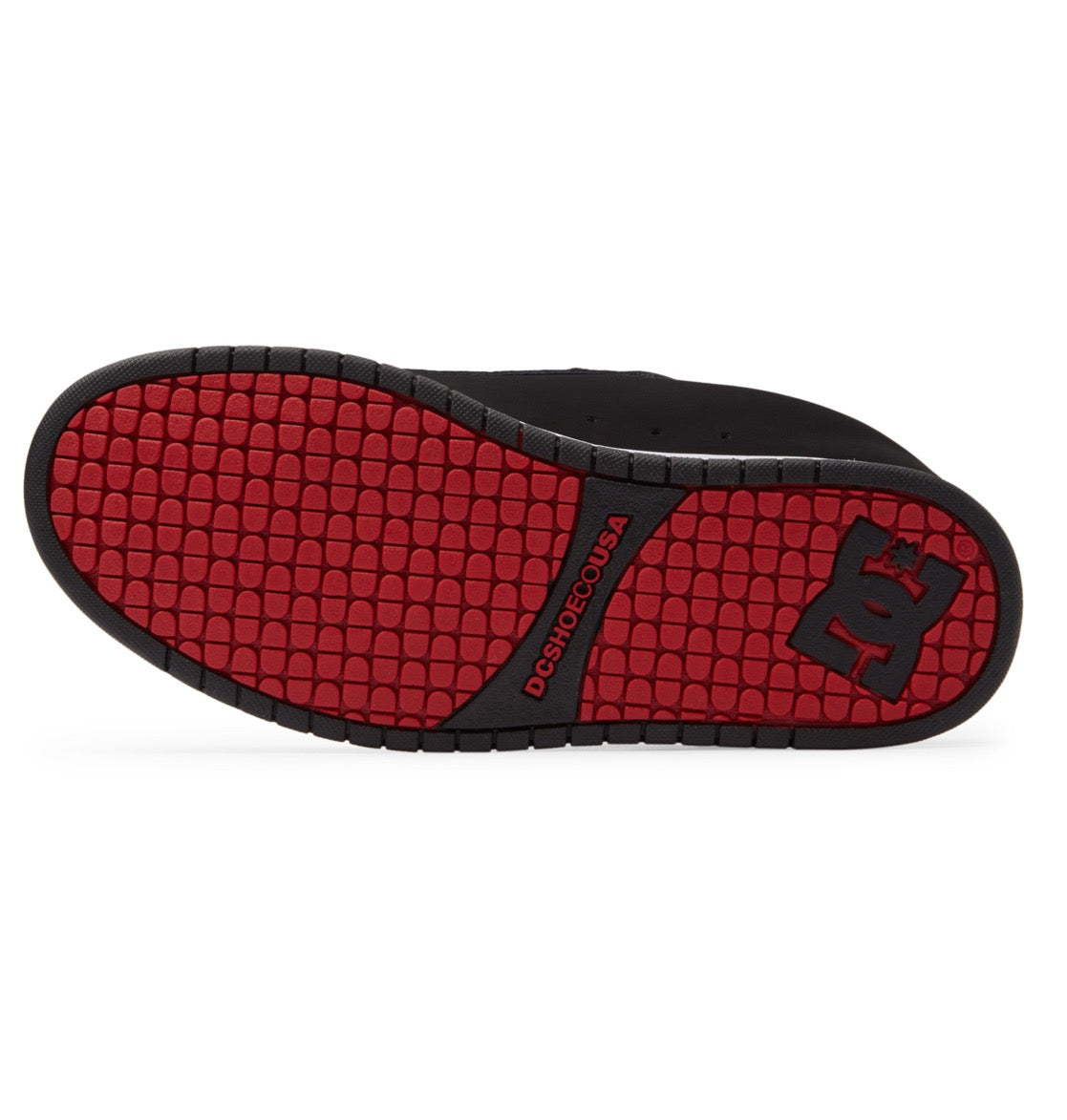 DC SHOES COURT GRAFFIK BLACK WHITE & RED TRAINERS