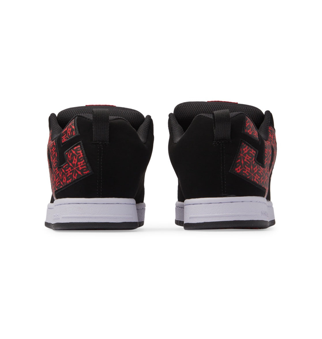 DC SHOES COURT GRAFFIK BLACK WHITE & RED TRAINERS
