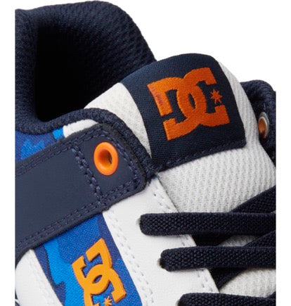 DC SHOES PURE ELASTIC SHADY BLUE ORANGE YOUTHS TRAINERS