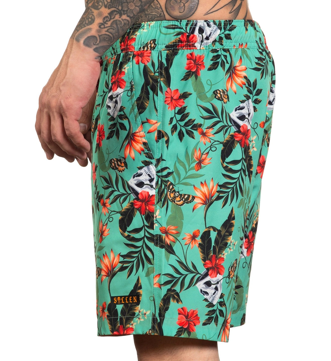 SULLEN CLOTHING FLOWERSKULL E-WAIST BOARDSHORTS