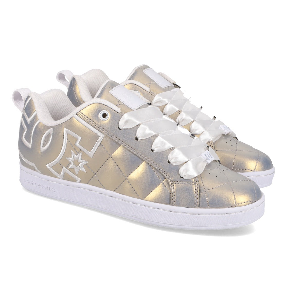 DC SHOES COURT GRAFFIK SE LIGHT GOLD & WHITE LADIES TRAINERS