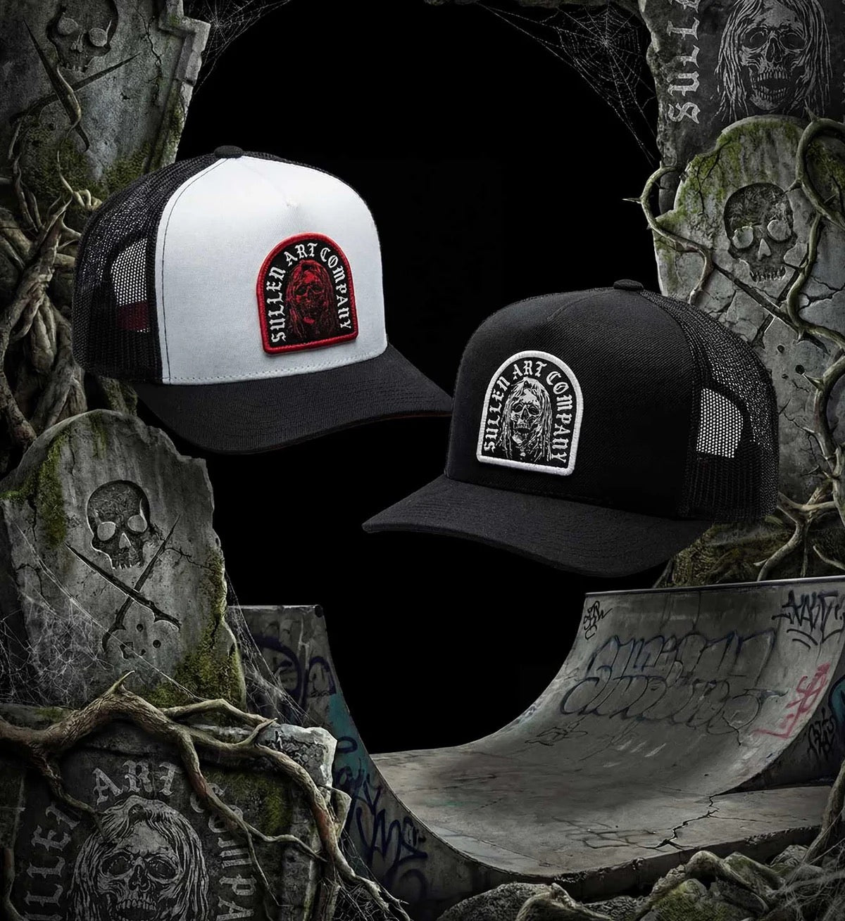 SULLEN CLOTHING CREAPER WHITE SNAPBACK TRUCKER CAP HAT