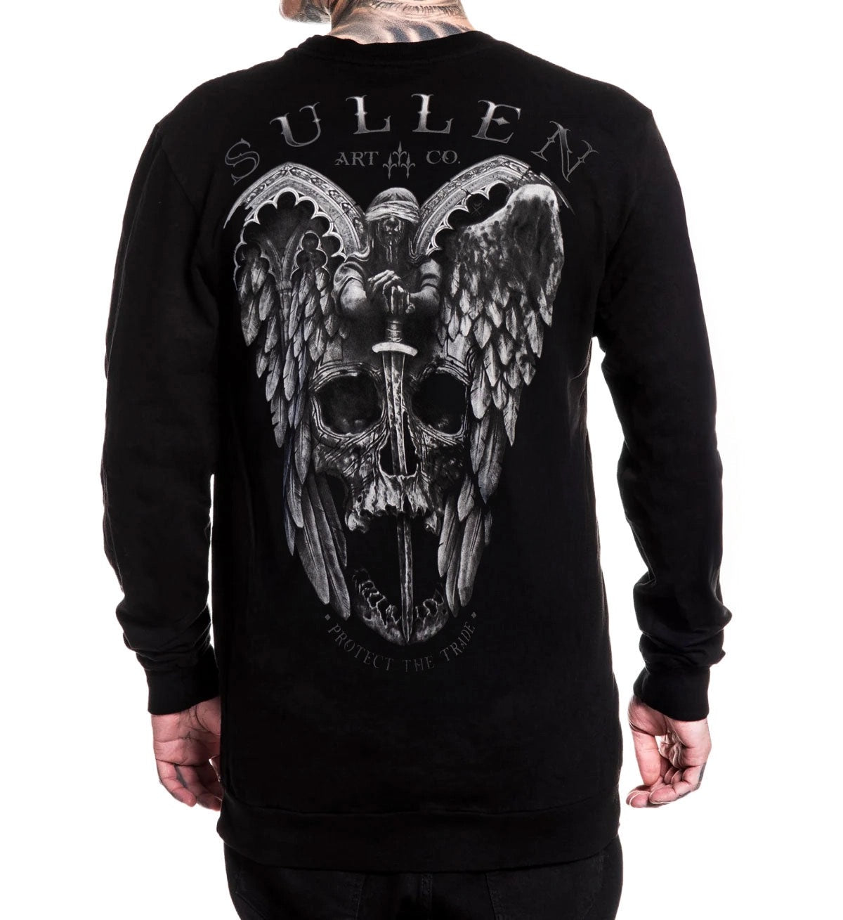 SULLEN CLOTHING WINGED JUSTICE FRENCH TERRY LONG SLEEVE TOP