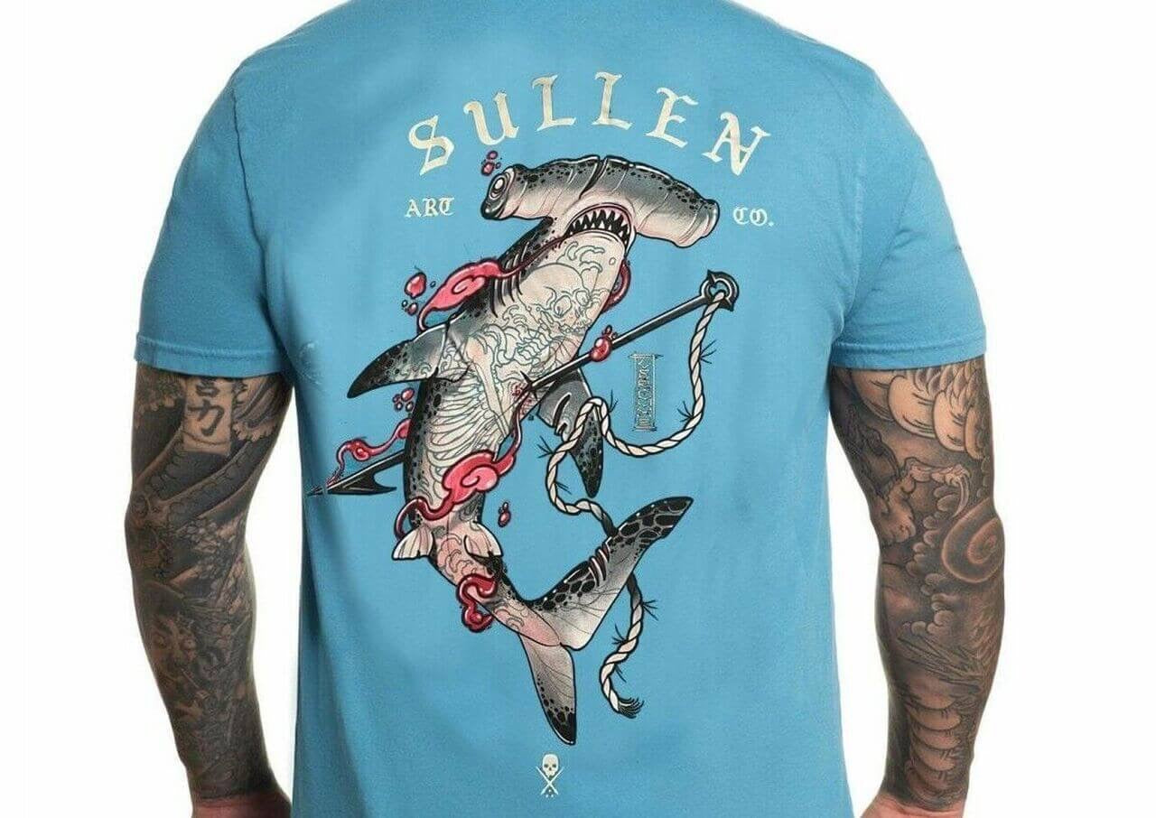 SULLEN CLOTHING SEA SPEAR BLUE PREMIUM T-SHIRT