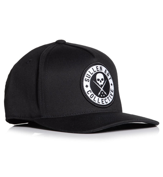 SULLEN CLOTHING BOH LOGO BLACK & WHITE CURVED SNAPBACK CAP HAT